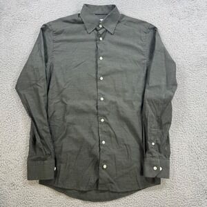 ETON Slim Fit Fine Twill Cotton Dress Shirt Mens S Long Sleeve Button Up Green